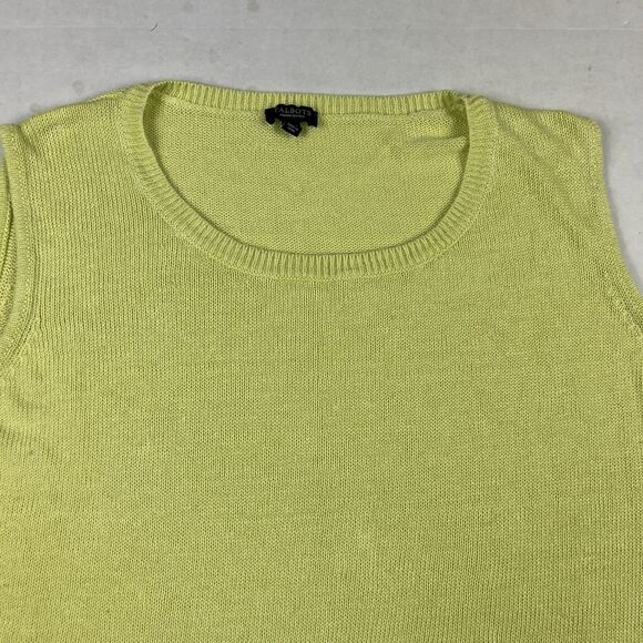 Talbots Linen Knit Sweater Tank Green 2XP Sleeveless Cottagecore Minimalist Top - Picture 3 of 10